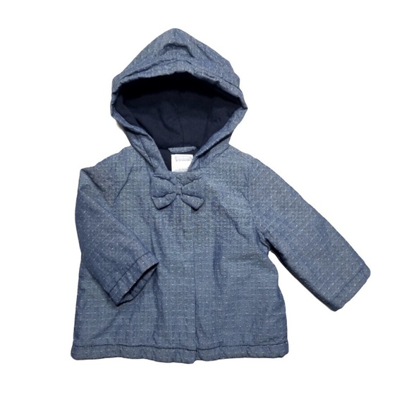 GYMBOREE Chambray Denim Dot Bow Jacket 6-12 mo - Picture 1 of 1